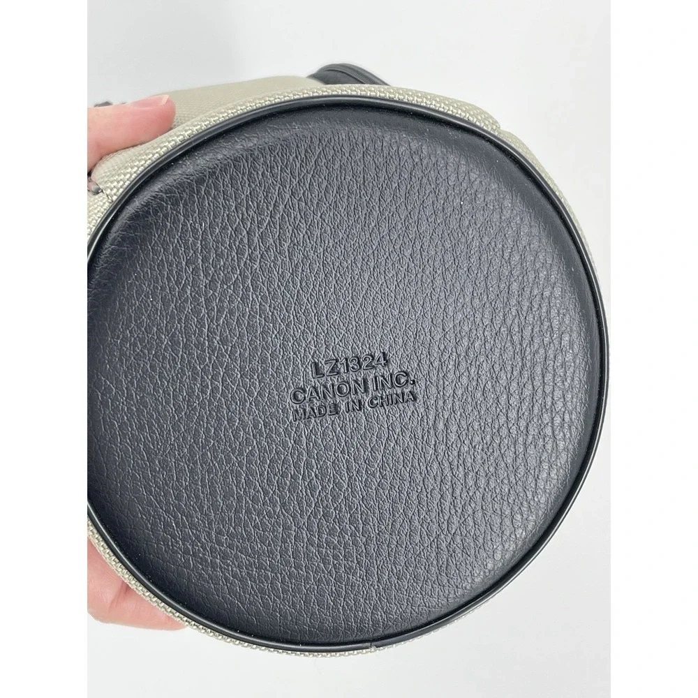 Canon Lens Case Bag LZ1324 Padded Beige Black Zip Camera Carry Case